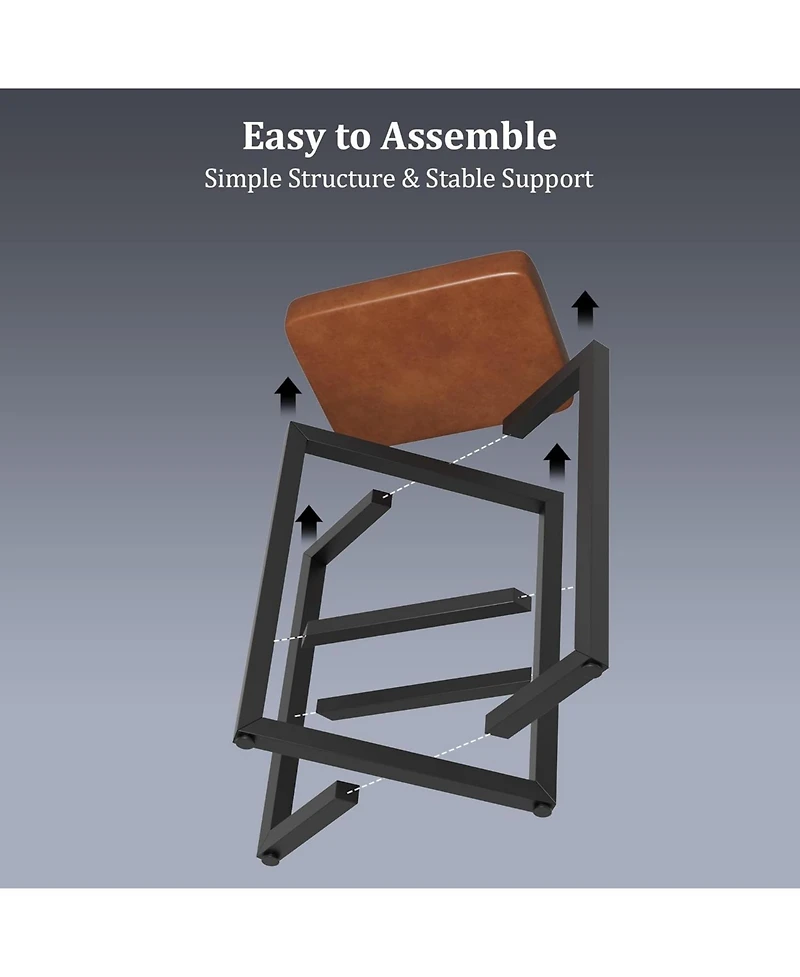 gaomon Dining Chair Bar Stools Set of 2 ,Counter Height Backless Barstools for Kitchen Dining Room