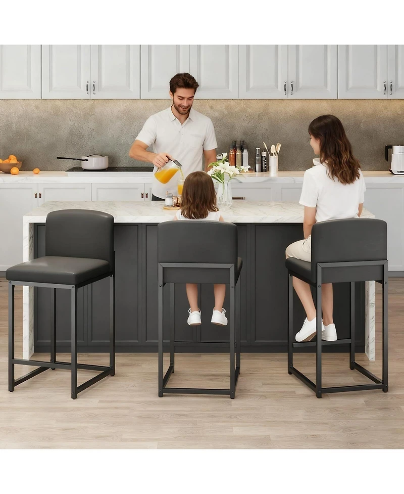 gaomon Faux Leather Counter Height Bar Stools