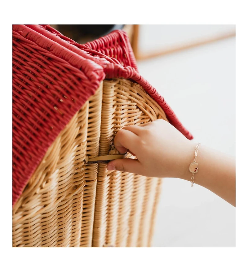 Momiji Amy Handcrafted Rattan Dollhouse Tote with Top Handle - Wicker