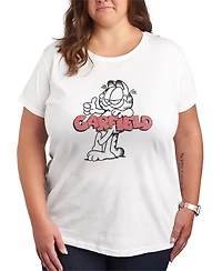 Hybrid Apparel Plus Garfield Logo Thumbs Up Short-Sleeve Graphic T-Shirt