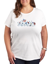 Hybrid Apparel Plus Peanuts Snoopy Sibs Americana Short-Sleeve Graphic T-Shirt