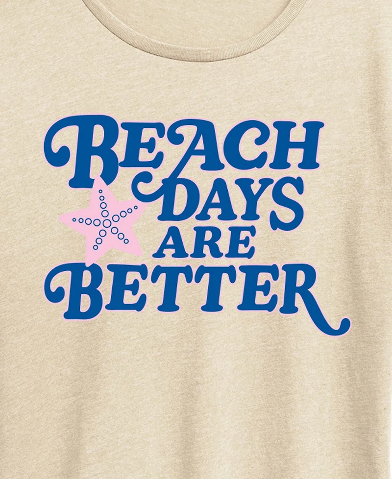 Hybrid Apparel Plus Instant Message Beach Days are Better Short-Sleeve Graphic T-Shirt