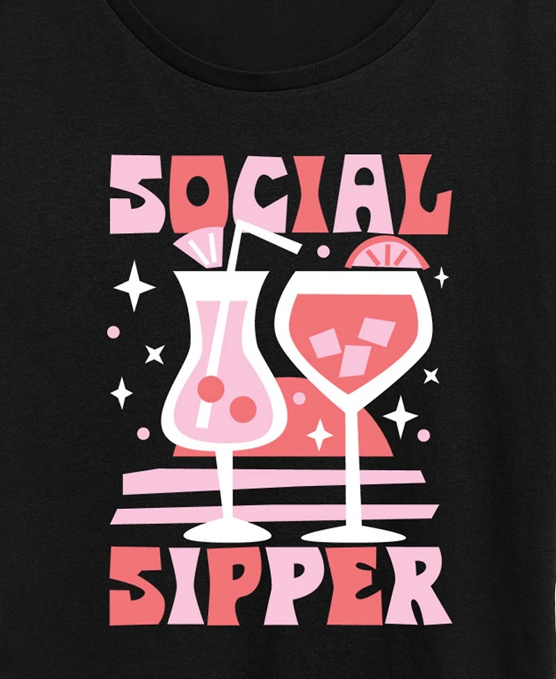 Hybrid Apparel Plus Instant Message Social Sipper Short-Sleeve Graphic T-Shirt