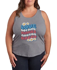 Hybrid Apparel Plus Instant Message Love Not Hate Makes America Great Racerback Graphic Tank Top