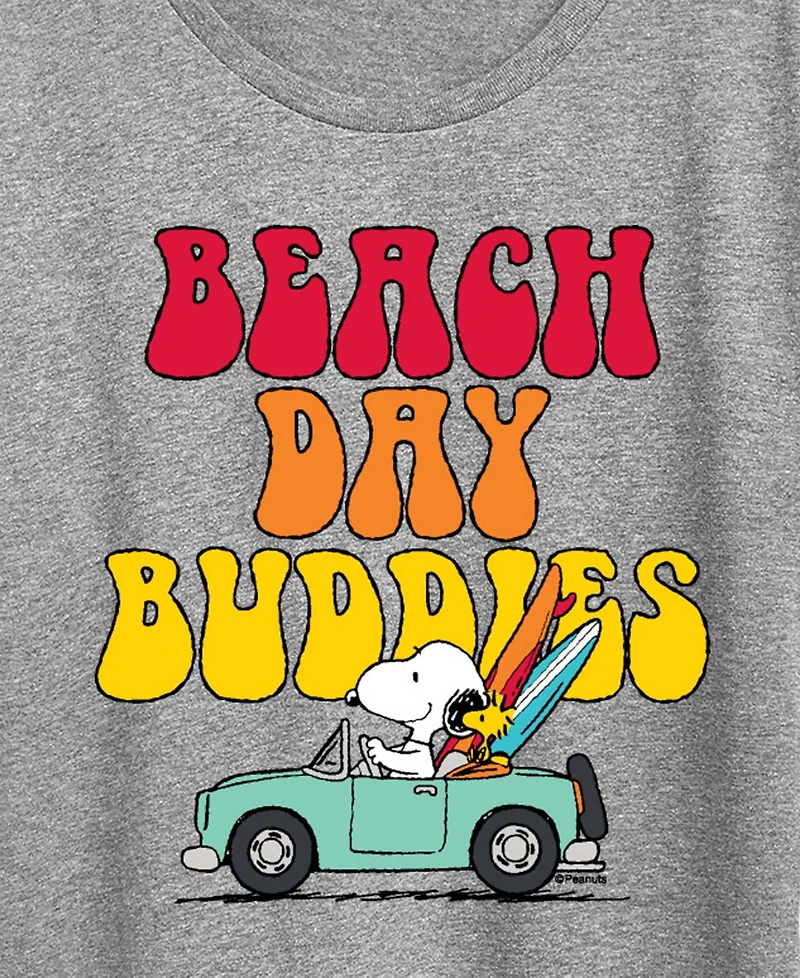 Hybrid Apparel Plus Peanuts Beach Day Buddies Short-Sleeve Graphic T-Shirt