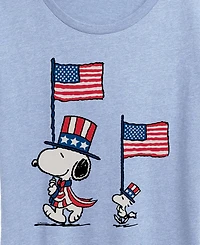 Hybrid Apparel Plus Peanuts Snoopy Woodstock Flags Short-Sleeve Graphic T-Shirt
