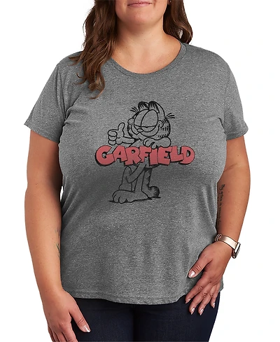 Hybrid Apparel Plus Garfield Logo Thumbs Up Short-Sleeve Graphic T-Shirt