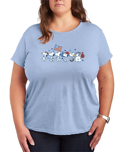 Hybrid Apparel Plus Peanuts Snoopy Sibs Americana Short-Sleeve Graphic T-Shirt