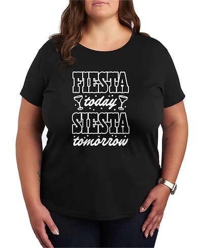 Hybrid Apparel Plus Instant Message Fiesta Today Siesta Tomorrow Short-Sleeve Graphic T-Shirt
