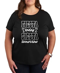 Hybrid Apparel Plus Instant Message Fiesta Today Siesta Tomorrow Short-Sleeve Graphic T-Shirt