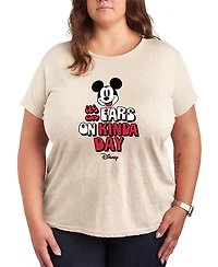 Hybrid Apparel Plus Disney Its An Ears on Kinda Day Mickey Vacation Short-Sleeve Graphic T-Shirt