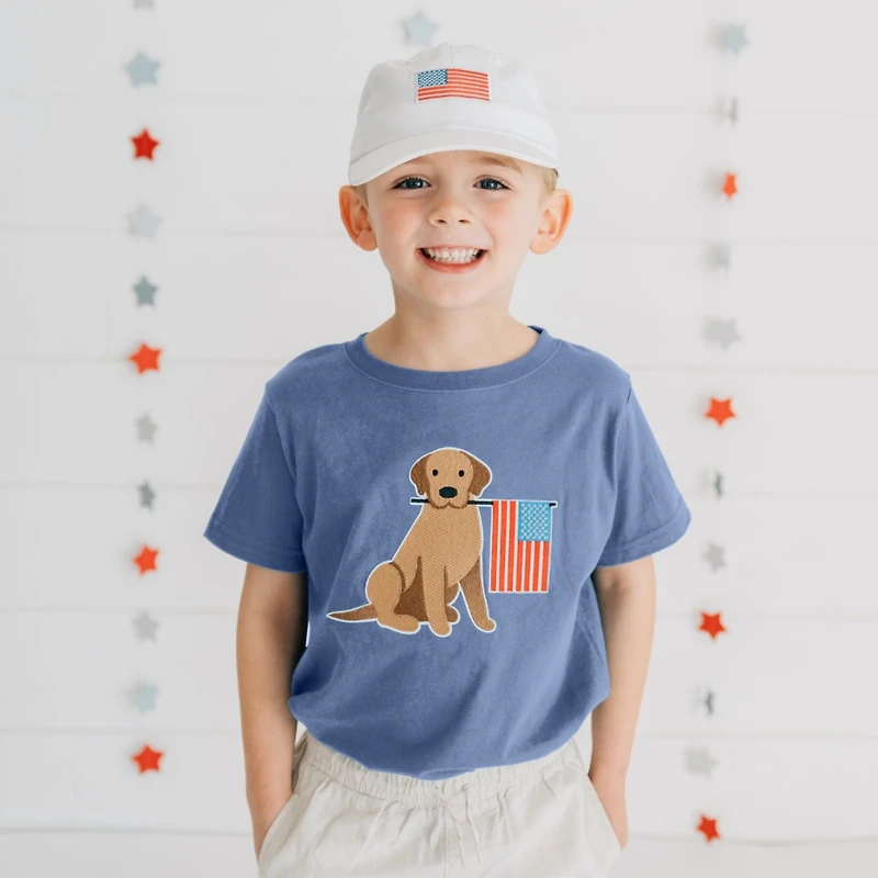 Sweet Wink Big Boys Patriotic Pup Patch Short Sleeve T-Shirt
