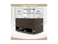 sumyeg Pe Rattan Storage Bin with Waterproof Liner for Patio Cushions