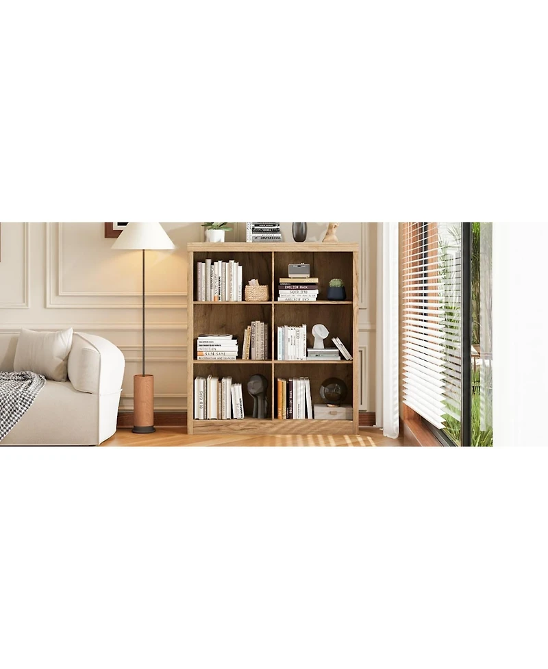 gaomon 53" Tall 6-Cube Storage Organizer Bookcase