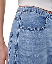 Dkny Jeans Petite Mid Rise Flowy Relaxed Fit Straight Pants