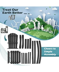 Gymax 2PCS Hdpe Bar Height Stool Tall Chair Armrest Footrest All Weather Outdoor Patio