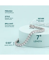 Classic White Gold Plated Cubic Zirconia 5MM Tennis Bracelet