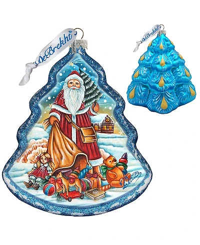 G.DeBrekht Nordic Santa Tree Glass Ornament