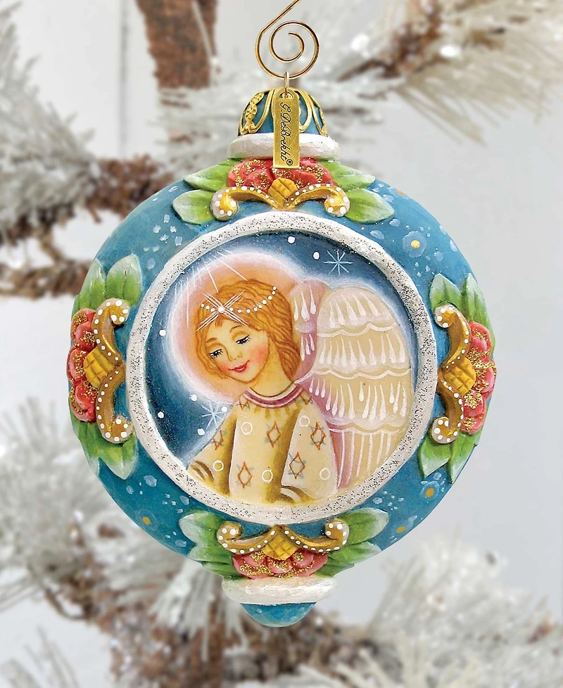 G.DeBrekht Hand Painted Scenic Ornament Angel Ornament