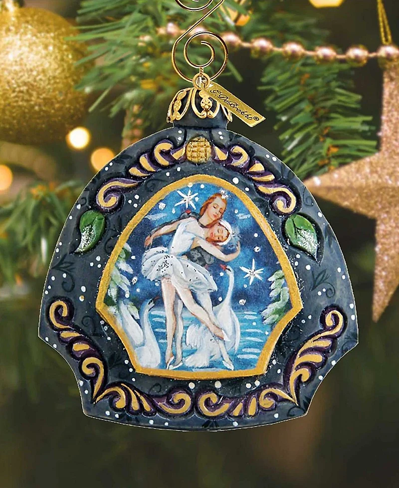 G.DeBrekht Hand Painted Scenic Ornament Swan Lake Ornament