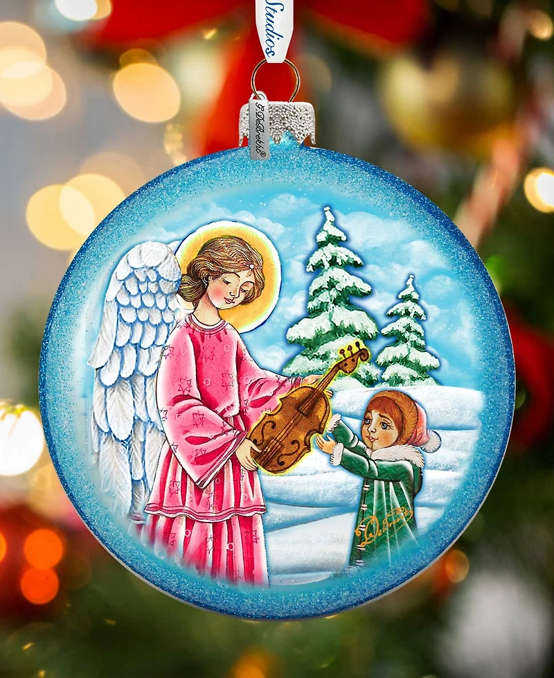 G.DeBrekht Guardian of Music Angel Glass Ornament