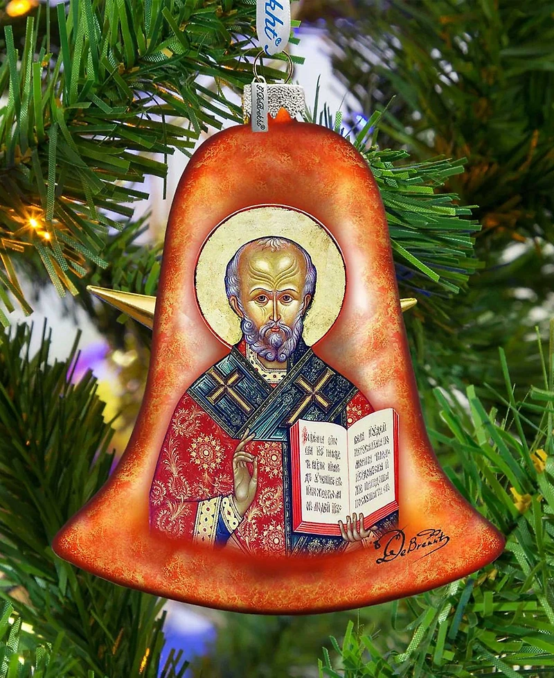 G.DeBrekht Saint Nick Bell Glass Ornament