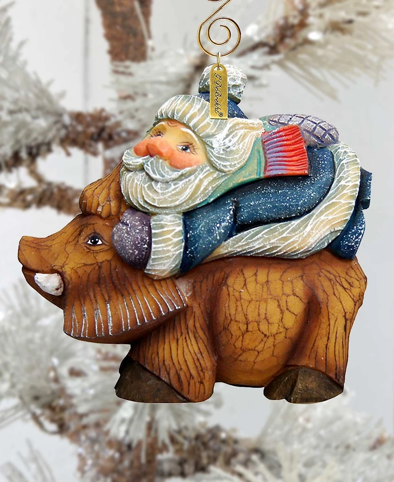 G.DeBrekht Santa On Boar Ornament