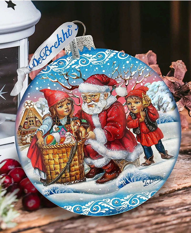 G.DeBrekht Oversized Retro Christmas Ball In Blue Glass Ornament