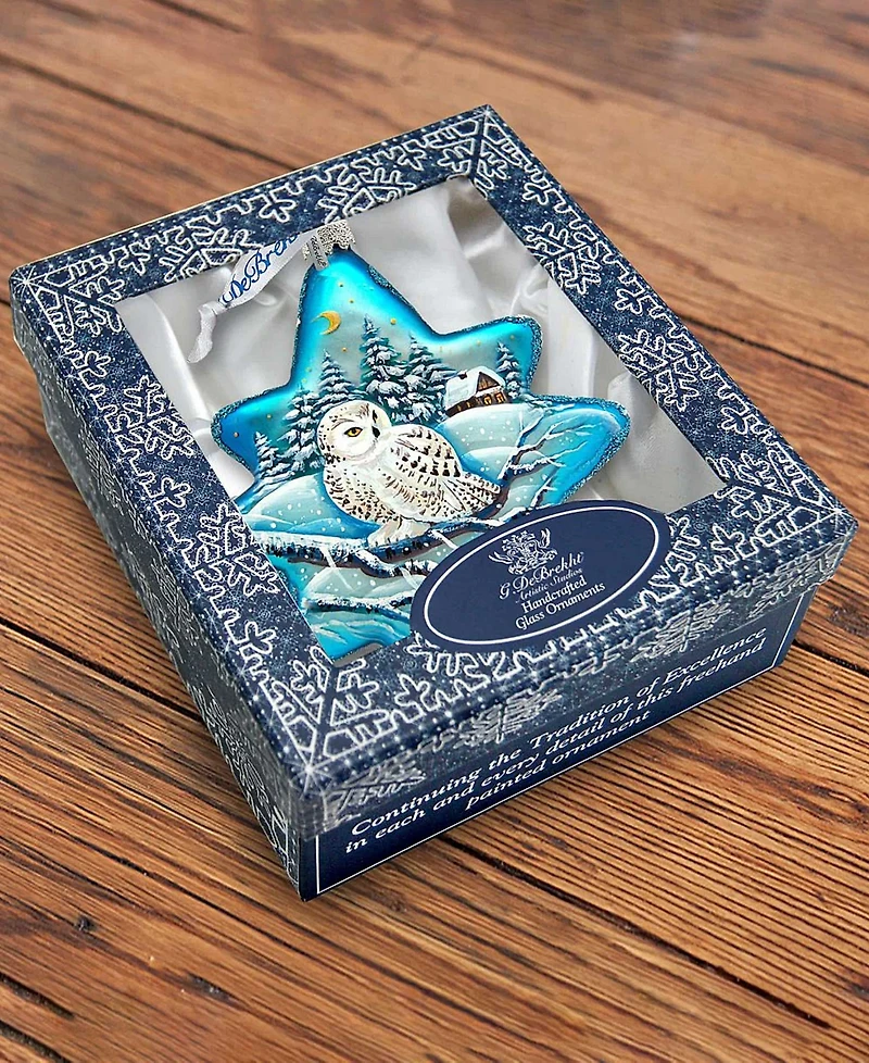 G.DeBrekht White Owl North Star Holiday Ornament