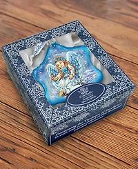 G.DeBrekht Baby Angel with Bunny Holiday Splendor Glass Ornament