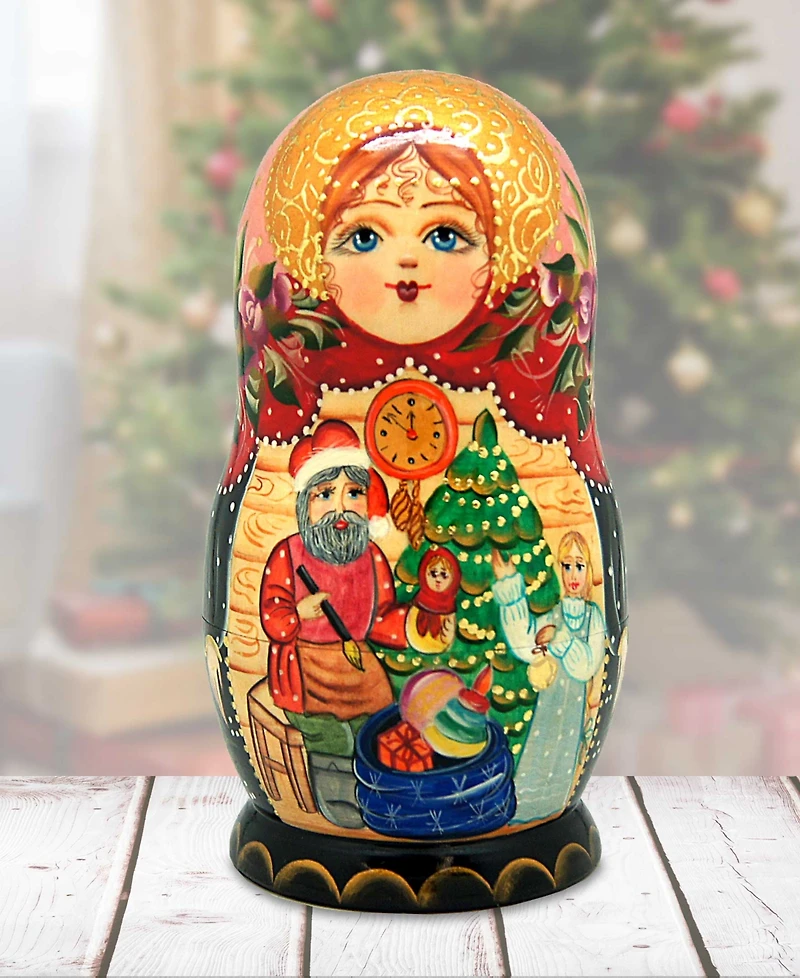 G.DeBrekht Night Before Christmas 5 Piece Russian Matryoshka Nested Doll
