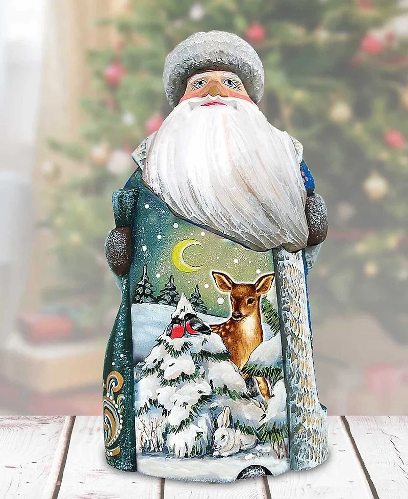 G.DeBrekht Woodcarved Hand Painted Santa Masterpiece Wooden Santa Figurine