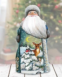 G.DeBrekht Woodcarved Hand Painted Santa Masterpiece Wooden Santa Figurine