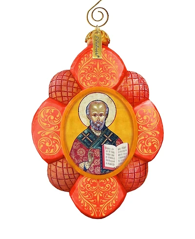 G.DeBrekht Hand Painted Saint Nick Scenic Ornament