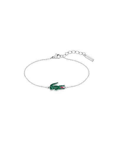 Lacoste Crocodile Silver Tone Stainless Steel Bracelet