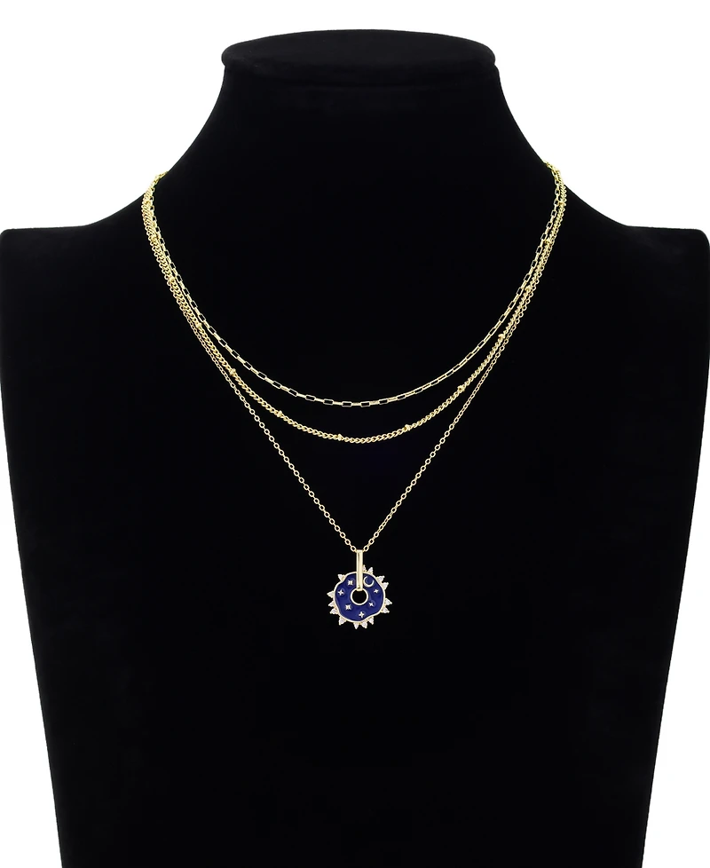 Unwritten Cubic Zirconia Celestial Pendant Trio Necklace Set