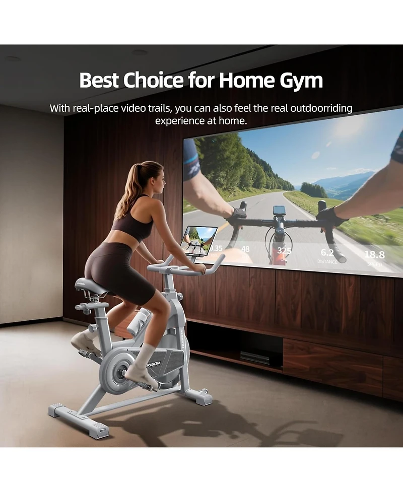 Harison Semi-Commercial Exercise Bike, 380 lbs Capacity, Magnetic with Bluetooth