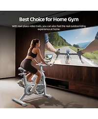 Harison Semi-Commercial Exercise Bike, 380 lbs Capacity, Magnetic with Bluetooth