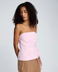 Kenneth Cole Women's Sleeveless Draped Front Bustier Crop Top