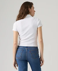 Levi's Women's Short-Sleeve Ribbed Polo Shirt