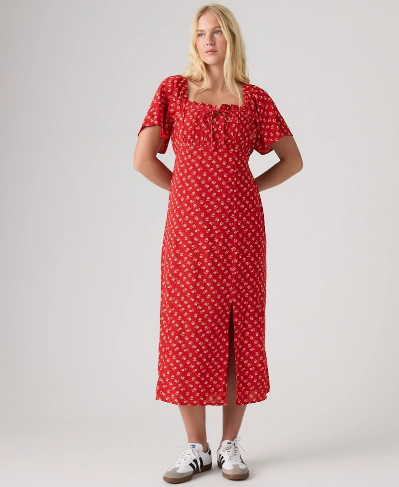 Levi's Premium Women's Amara Column Flutter-Sleeve Midi Dress