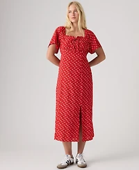 Levi's Premium Women's Amara Column Flutter-Sleeve Midi Dress