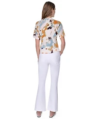 Dkny Women's Printed Short-Sleeve Sweater