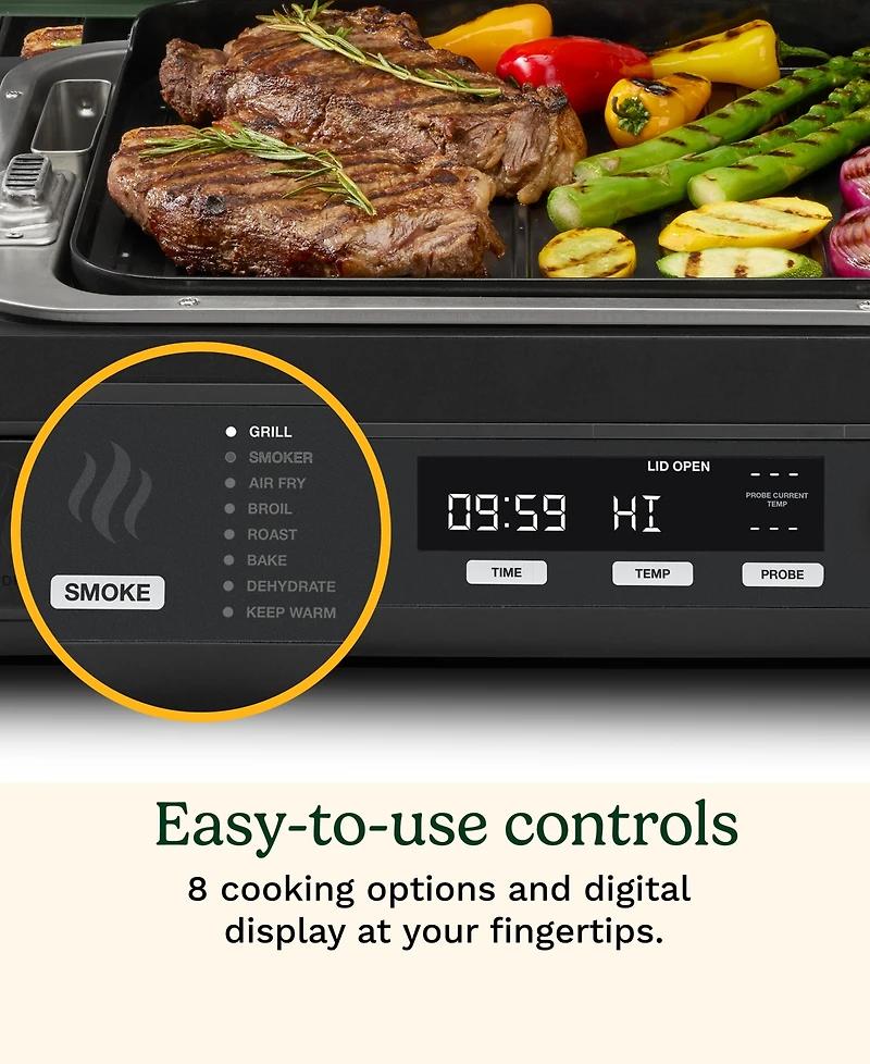 Cuisinart 14.6" FlavorBoost 8-in-1 Outdoor Electric Grill