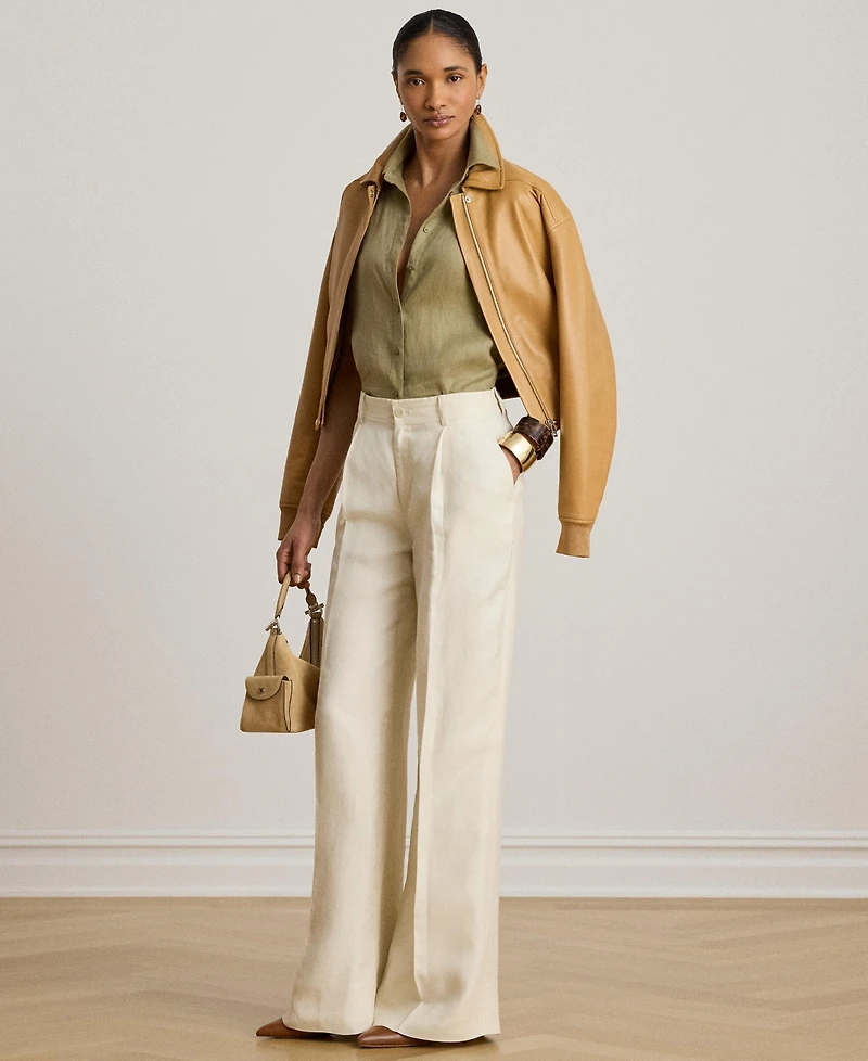 Lauren Ralph Dolman-Sleeve 100% Linen Shirt