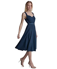 Dkny Women's Seated Bodice Sweetheart Neck Midi Dress