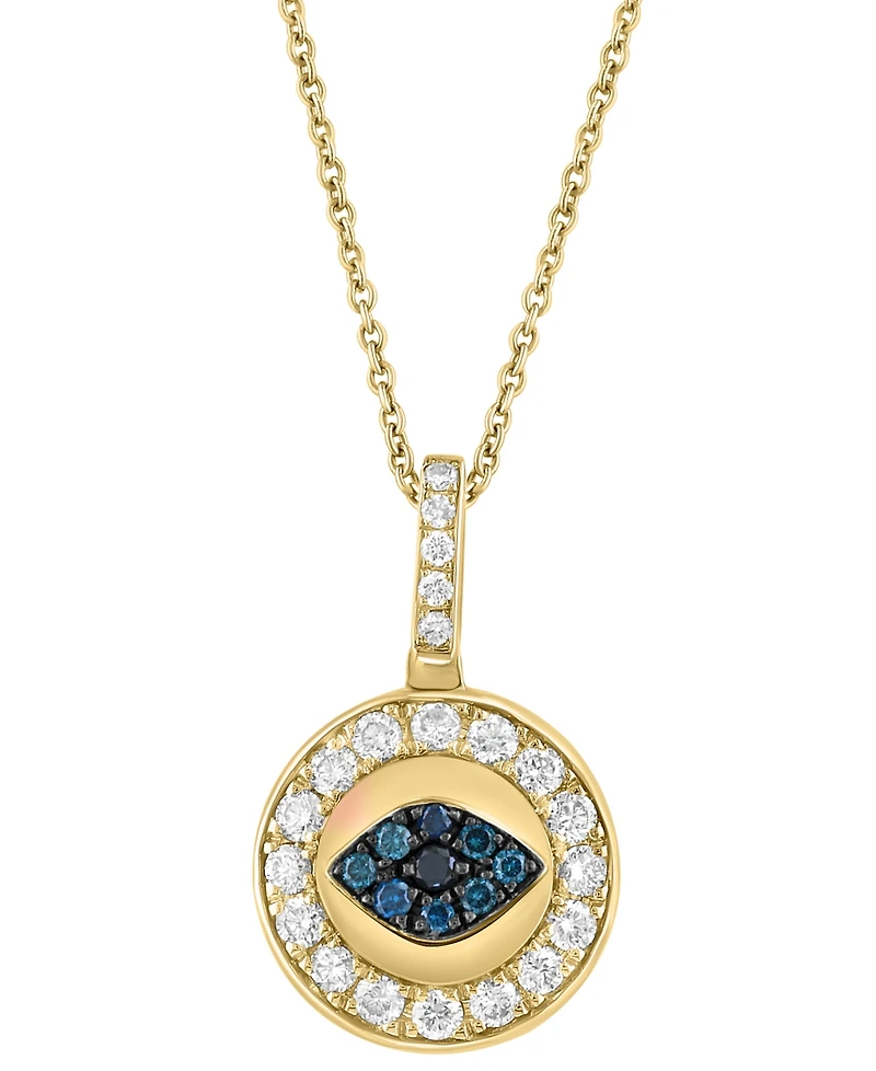 Effy Collection Multi Diamond (1/4 ct. t.w.) Pendant Necklace in 14k Yellow Gold