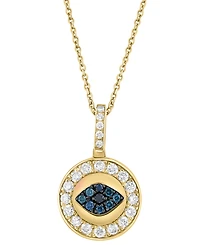 Effy Collection Multi Diamond (1/4 ct. t.w.) Pendant Necklace in 14k Yellow Gold