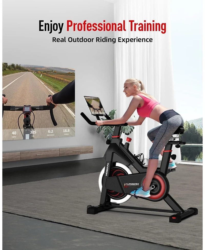 Harison Adjustable Magnetic Exercise Bike for Home, 380 lbs Capacity with App