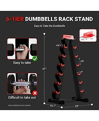 Harison 6-Tier Dumbbell Rack Stand, A-Frame Weight Storage for Home Gym